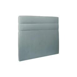 Lit avec tête de lit lignes velours et sommier tapissier - Lit en bois massif