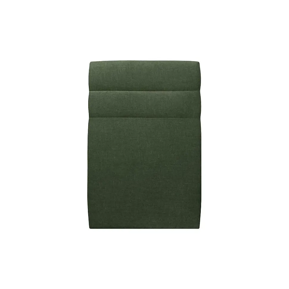 Lit avec tête de lit lignes tissu et sommier tapissier - Lit en bois massif