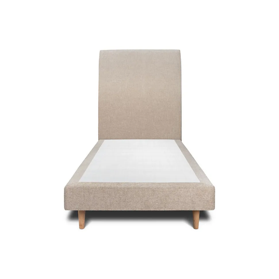 Lit avec tête de lit tapissier tissu et sommier tapissier - Lit en bois massif