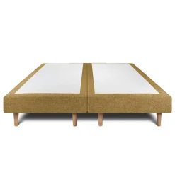 Lit avec tête de lit tapissier tissu et sommier tapissier - Lit en bois massif