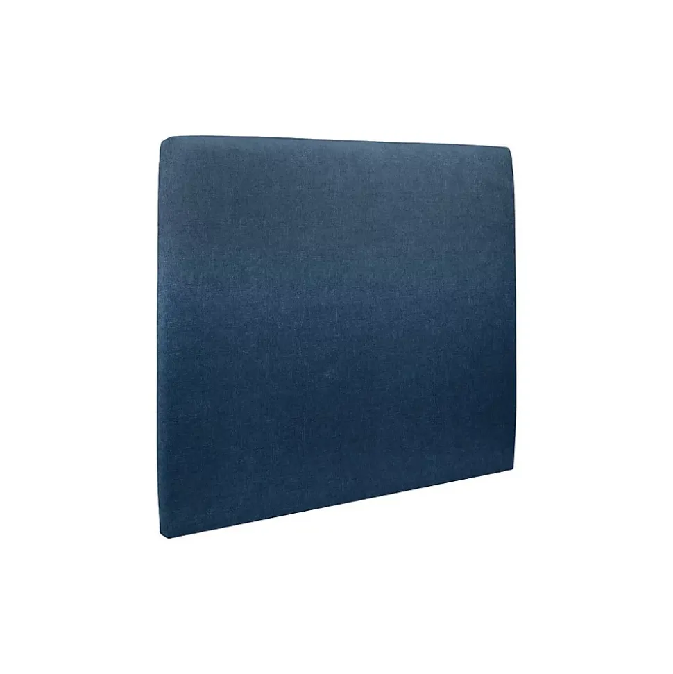 Lit avec tête de lit tapissier tissu et sommier kit - Lit en bois massif