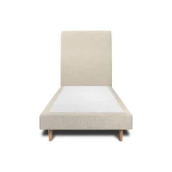 Lit avec tête de lit tapissier tissu et sommier tapissier - Lit en bois massif