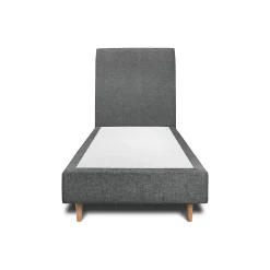 Lit avec tête de lit tapissier tissu et sommier tapissier - Lit en bois massif