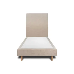 Lit avec tête de lit tapissier tissu et sommier tapissier - Lit en bois massif