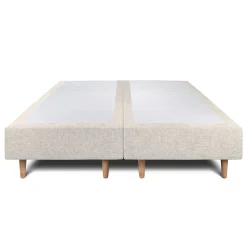 Lit avec tête de lit tapissier tissu et sommier tapissier - Lit en bois massif