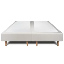 Lit avec tête de lit tapissier velours et sommier tapissier - Lit en bois massif