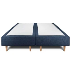 Lit avec tête de lit tapissier tissu et sommier tapissier - Lit en bois massif