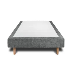 Lit avec tête de lit tapissier tissu et sommier tapissier - Lit en bois massif