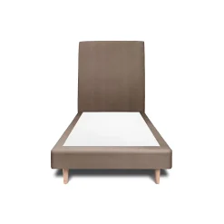 Lit avec tête de lit tapissier velours et sommier tapissier - Lit en bois massif