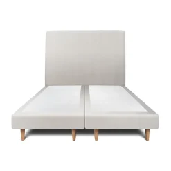 Lit avec tête de lit tapissier velours et sommier tapissier - Lit en bois massif