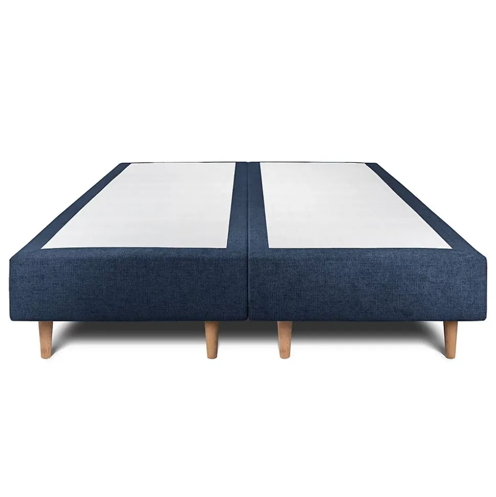 Lit avec tête de lit tapissier tissu et sommier tapissier - Lit en bois massif