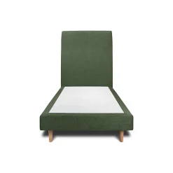 Lit avec tête de lit tapissier tissu et sommier tapissier - Lit en bois massif