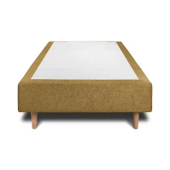 Lit avec tête de lit tapissier tissu et sommier tapissier - Lit en bois massif