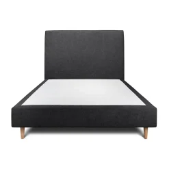 Lit avec tête de lit tapissier tissu et sommier tapissier - Lit en bois massif