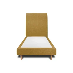 Lit avec tête de lit tapissier tissu et sommier tapissier - Lit en bois massif