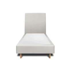 Lit avec tête de lit tapissier velours et sommier tapissier - Lit en bois massif