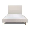 Lit avec tête de lit tapissier tissu et sommier tapissier - Lit en bois massif