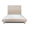 Lit avec tête de lit tapissier tissu et sommier tapissier - Lit en bois massif