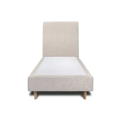 Lit avec tête de lit tapissier tissu et sommier tapissier - Lit en bois massif