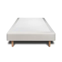 Lit avec tête de lit tapissier velours et sommier tapissier - Lit en bois massif