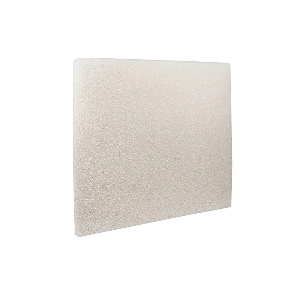 Lit avec tête de lit tapissier bouclette et sommier kit - Lit en bois massif