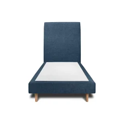 Lit avec tête de lit tapissier tissu et sommier tapissier - Lit en bois massif