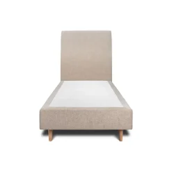 Lit avec tête de lit tapissier tissu et sommier tapissier - Lit en bois massif