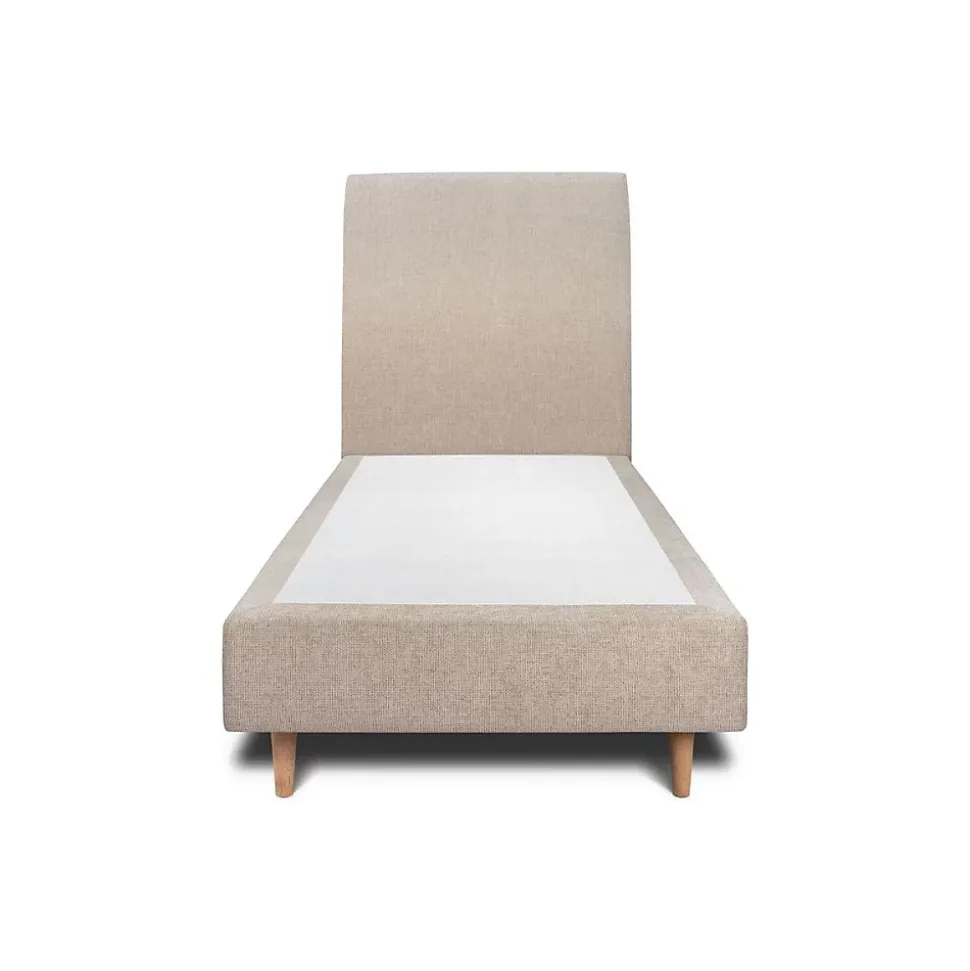 Lit avec tête de lit tapissier tissu et sommier tapissier - Lit en bois massif