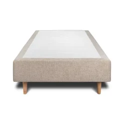 Lit avec tête de lit tapissier tissu et sommier tapissier - Lit en bois massif