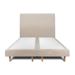 Lit avec tête de lit tapissier tissu et sommier tapissier - Lit en bois massif