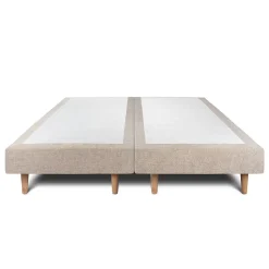 Lit avec tête de lit tapissier tissu et sommier tapissier - Lit en bois massif