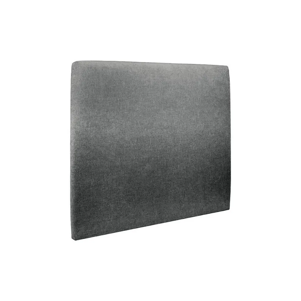 Lit avec tête de lit tapissier tissu et sommier kit - Lit en bois massif