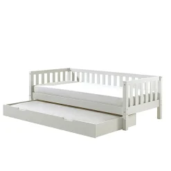 Lit banquette 90x200 sommier et tiroir de lit inclus Vipack Fritz - Blanc