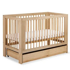 Lit Bébé à Barreaux 120x60 Bois Avec Tiroir