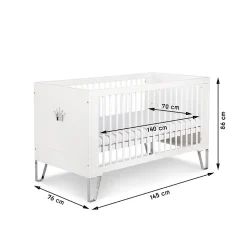 Lit Bébé évolutif Convertible En Lit Enfant 140x70 Blanc