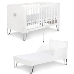 Lit Bébé évolutif Convertible En Lit Enfant 140x70 Blanc