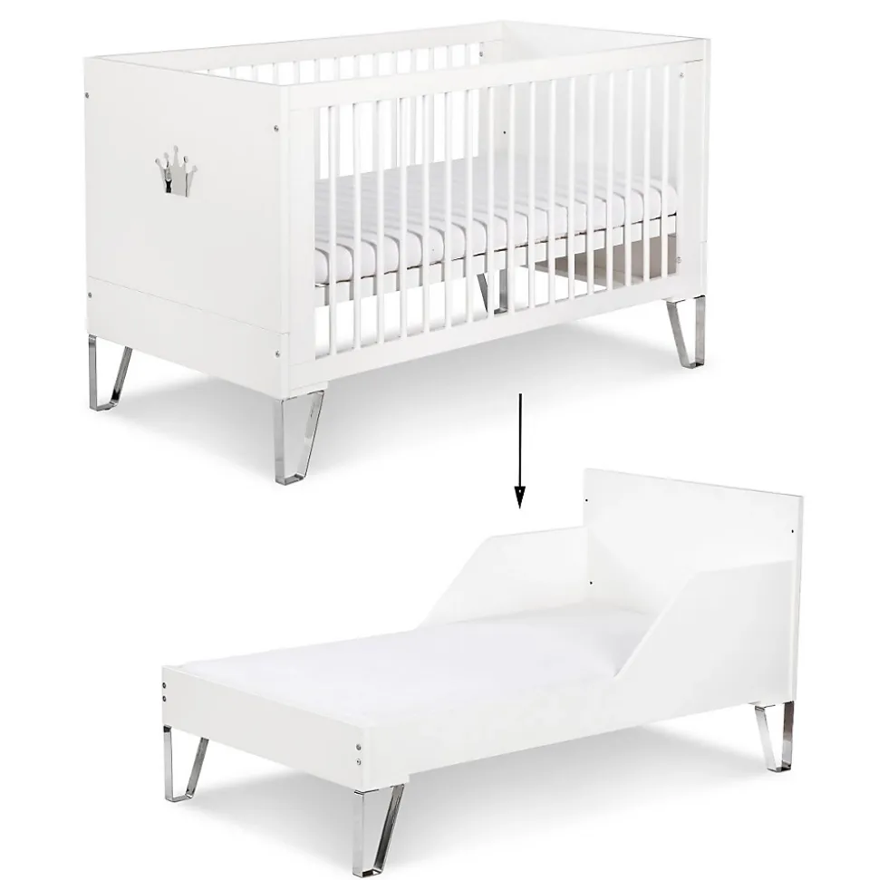 Lit Bébé évolutif Convertible En Lit Enfant 140x70 Blanc