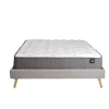 Lit BOREA 160x200 tissu + 1 sommier + 1 matelas CARLTON / Gris Clair