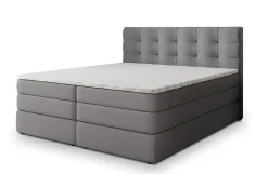 Lit Boxspring AREZI 140X200 CM SORO 90, Gris, Lit avec matelas et rangement