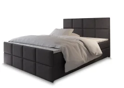 Lit Boxspring ARIEL 160X200 CM SAWANA 05, Gris, Lit avec matelas et rangement