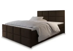 Lit Boxspring ARIEL 160X200 CM SAWANA 16, Marron, Lit avec matelas et rangement
