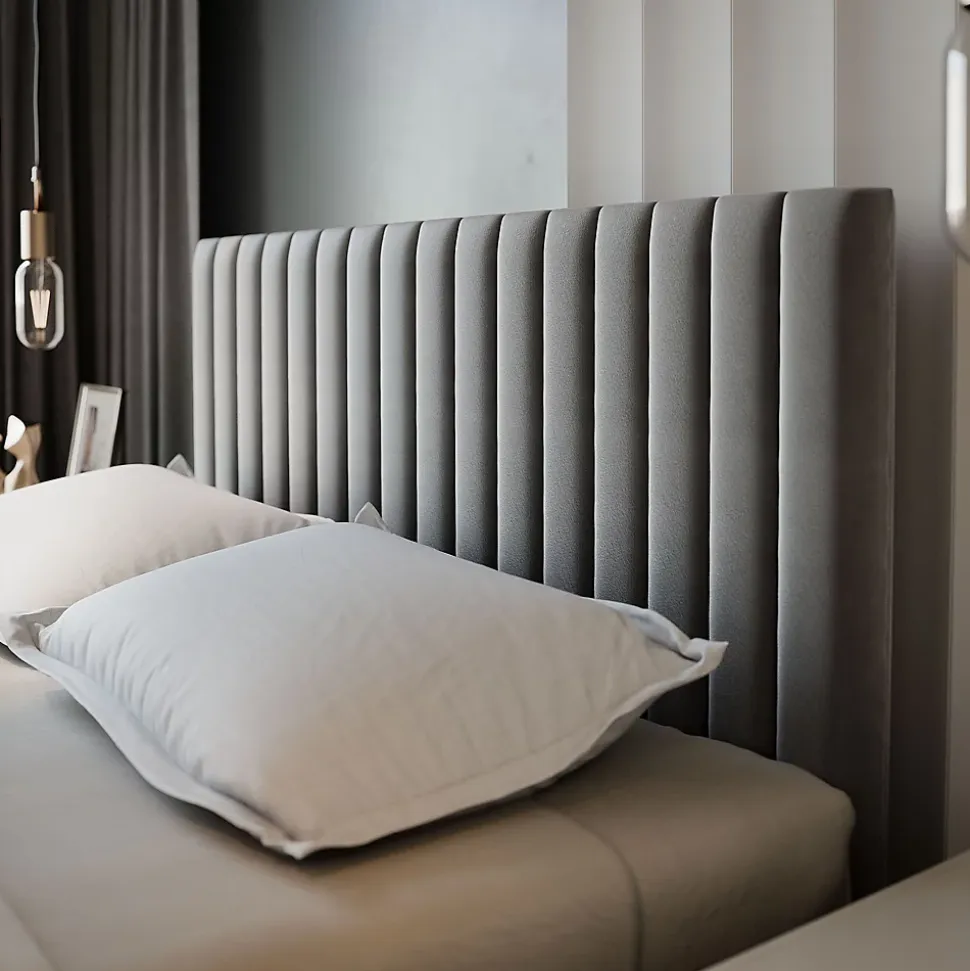 Lit Boxspring ARION 140X200 CM KRONOS 27, Rose, Lit avec matelas et rangement