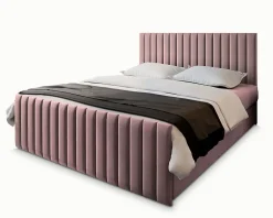 Lit Boxspring ARION 140X200 CM KRONOS 27, Rose, Lit avec matelas et rangement