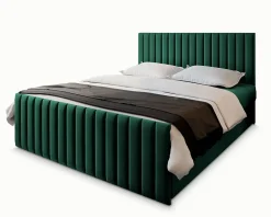 Lit Boxspring ARION 160X200 CM KRONOS 19, Vert foncé, Lit avec matelas et rangement