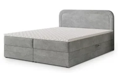 Lit Boxspring ARMEL 140X200 CM MONOLITH 84, Gris clair, Lit avec matelas et rangement