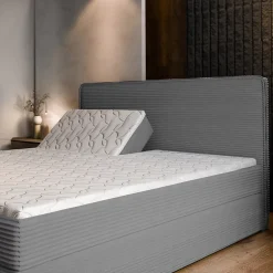 Lit Boxspring ASTOR 180X200 CM LINCOLN 83, Beige, Lit avec matelas et rangement