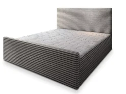 Lit Boxspring BRENTO 180X200 CM TILIA 86, Gris clair, Lit avec matelas et rangement