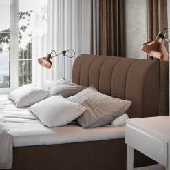 Lit Boxspring CEVANO 180x200 CM COSMIC 800, Marron, Lit avec matelas et rangement