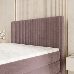 Lit Boxspring FELBIO 140X200 CM KRONOS 27, Rose, Lit avec matelas et rangement