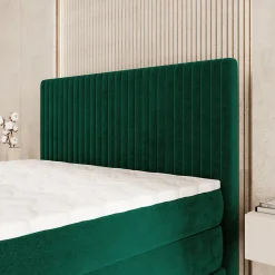 Lit Boxspring FELBIO 160X200 CM KRONOS 19, Vert foncé, Lit avec matelas et rangement